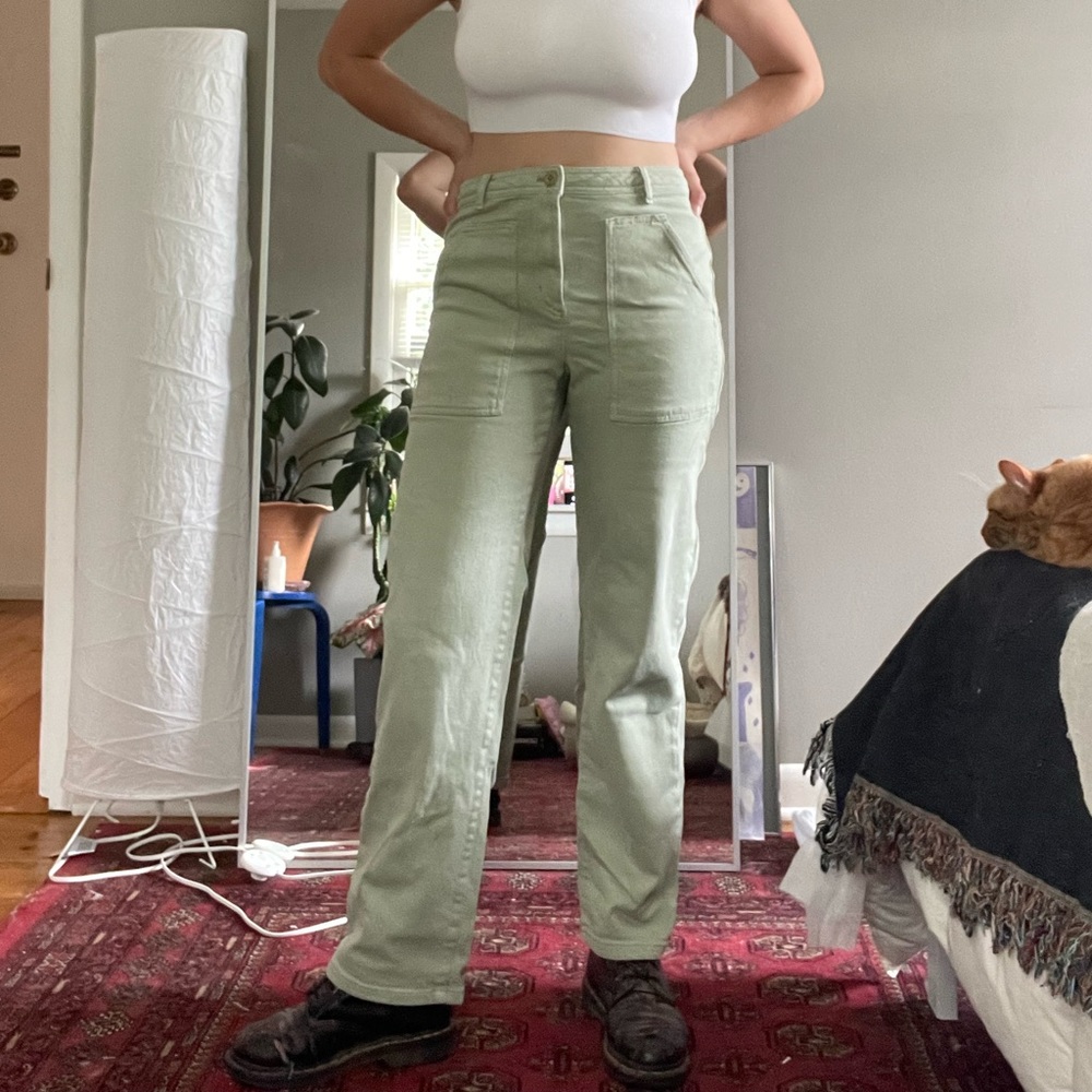 aritzia sage green cargo pants